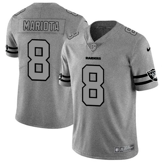 Las Vegas Raiders 8 Marcus Mariota Men Nike Gray Gridiron II Vapor Untouchable Limited NFL Jersey Las Vegas Raiders 8 Marcus Mariota Men Nike Gray Gridiron II Vapor Untouchable Limited NFL Jersey