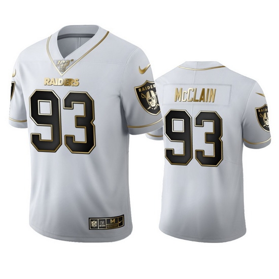 Las Vegas Raiders 93 Terrell Mcclain Men Nike White Golden Edition Vapor Limited NFL 100 Jersey Las Vegas Raiders 93 Terrell Mcclain Men Nike White Golden Edition Vapor Limited NFL 100 Jersey