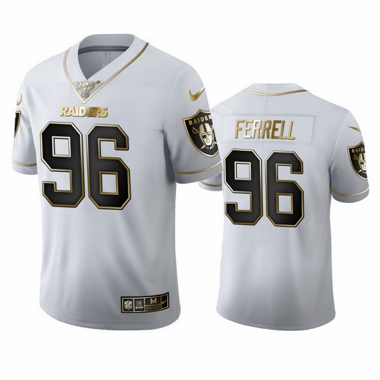 Las Vegas Raiders 96 Clelin Ferrell Men Nike White Golden Edition Vapor Limited NFL 100 Jersey Las Vegas Raiders 96 Clelin Ferrell Men Nike White Golden Edition Vapor Limited NFL 100 Jersey