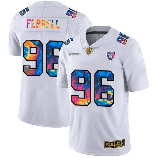 Las Vegas Raiders 96 Clelin Ferrell Men White Nike Multi Color 2020 NFL Crucial Catch Limited NFL Jersey Las Vegas Raiders 96 Clelin Ferrell Men White Nike Multi Color 2020 NFL Crucial Catch Limited NFL Jersey