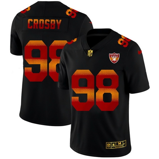 Las Vegas Raiders 98 Maxx Crosby Men Black Nike Red Orange Stripe Vapor Limited NFL Jersey Las Vegas Raiders 98 Maxx Crosby Men Black Nike Red Orange Stripe Vapor Limited NFL Jersey