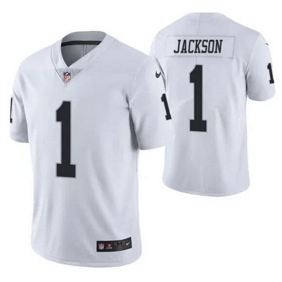 Men Las Vegas Raiders 1 DeSean Jackson White Vapor Limited Stitched Jersey Men Las Vegas Raiders 1 DeSean Jackson White Vapor Limited Stitched Jersey
