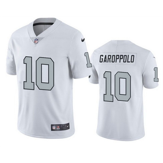 Men Las Vegas Raiders 10 Jimmy Garoppolo White Color Rush Limited Stitched Football Jersey Men Las Vegas Raiders 10 Jimmy Garoppolo White Color Rush Limited Stitched Football Jersey