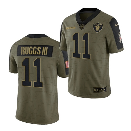 Men Las Vegas Raiders 11 Henry Ruggs III 2021 Olive Salute To Service Limited Stitched Jersey Men Las Vegas Raiders 11 Henry Ruggs III 2021 Olive Salute To Service Limited Stitched Jersey