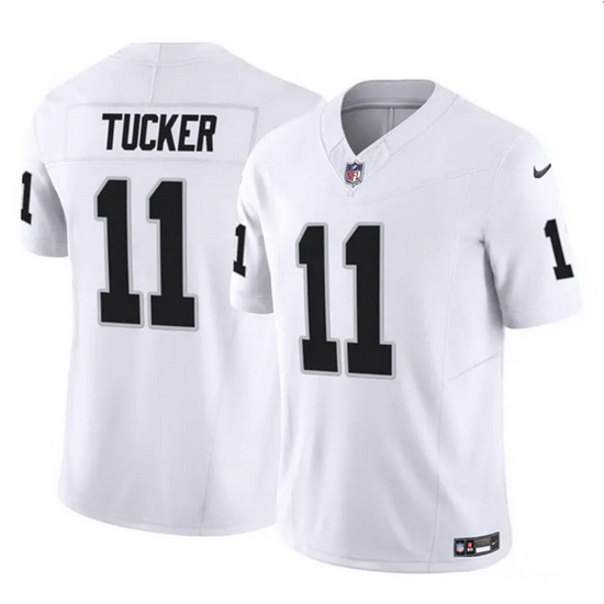 Men Las Vegas Raiders 11 Tre Tucker White 2023 F U S E Vapor Untouchable Stitched Football Jersey Men Las Vegas Raiders 11 Tre Tucker White 2023 F U S E Vapor Untouchable Stitched Football Jersey