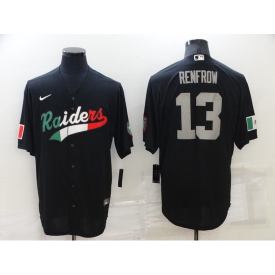 Men Las Vegas Raiders 13 Hunter Renfrow Black Mexico Stitched Jerse Men Las Vegas Raiders 13 Hunter Renfrow Black Mexico Stitched Jerse
