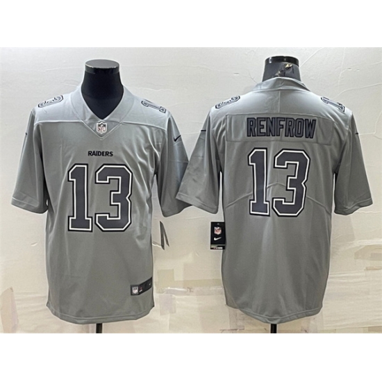 Men Las Vegas Raiders 13 Hunter Renfrow Grey Atmosphere Fashion Stitched Jersey Men Las Vegas Raiders 13 Hunter Renfrow Grey Atmosphere Fashion Stitched Jersey