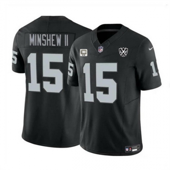 Men Las Vegas Raiders 15 Gardner Minshew II Black 2024 F U S E 65th Anniversary Patch Vapor Stitched Football Jersey Men Las Vegas Raiders 15 Gardner Minshew II Black 2024 F U S E 65th Anniversary Patch Vapor Stitched Football Jersey