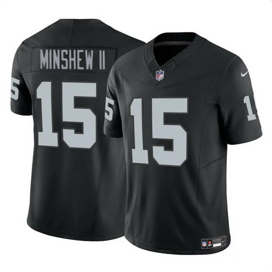 Men Las Vegas Raiders 15 Gardner Minshew II Black 2024 F U S E Stitched Football Jersey Men Las Vegas Raiders 15 Gardner Minshew II Black 2024 F U S E Stitched Football Jersey
