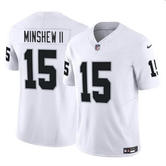 Men Las Vegas Raiders 15 Gardner Minshew II White 2024 F U S E Stitched Football Jersey Men Las Vegas Raiders 15 Gardner Minshew II White 2024 F U S E Stitched Football Jersey