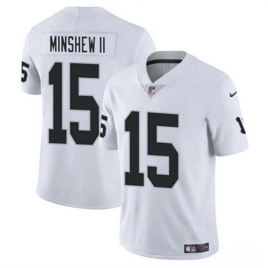 Men Las Vegas Raiders 15 Gardner Minshew II White Vapor Stitched Football Jersey Men Las Vegas Raiders 15 Gardner Minshew II White Vapor Stitched Football Jersey
