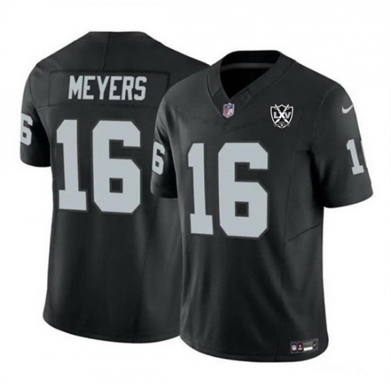 Men Las Vegas Raiders 16 Jakobi Meyers Black 2024 F U S E 65th Anniversary Patch Vapor Stitched Football Jersey Men Las Vegas Raiders 16 Jakobi Meyers Black 2024 F U S E 65th Anniversary Patch Vapor Stitched Football Jersey