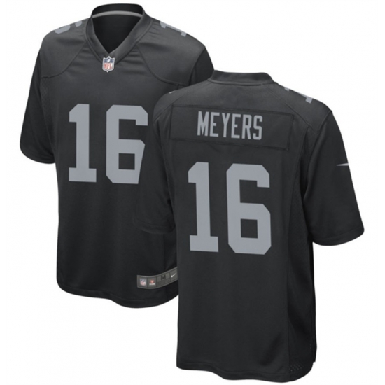 Men Las Vegas Raiders 16 Jakobi Meyers Black Stitched Football Game Jersey Men Las Vegas Raiders 16 Jakobi Meyers Black Stitched Football Game Jersey