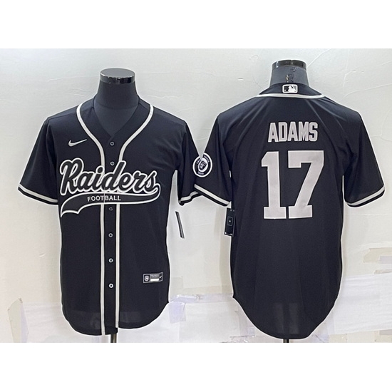 Men Las Vegas Raiders 17 Davante Adams Black Cool Base Stitched Baseball Jersey Men Las Vegas Raiders 17 Davante Adams Black Cool Base Stitched Baseball Jersey
