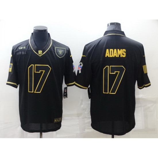 Men Las Vegas Raiders 17 Davante Adams Black Gold Salute To Service Limited Stitched jersey Men Las Vegas Raiders 17 Davante Adams Black Gold Salute To Service Limited Stitched jersey