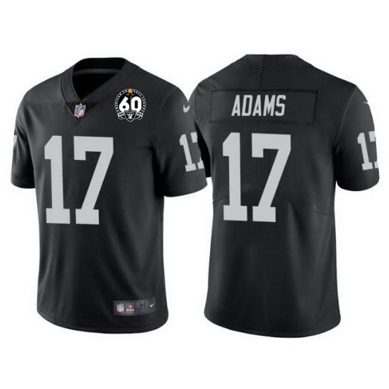 Men Las Vegas Raiders 17 Davante Adams Black With 60th Anniversary Patch Vapor Limited Stitched jersey Men Las Vegas Raiders 17 Davante Adams Black With 60th Anniversary Patch Vapor Limited Stitched jersey