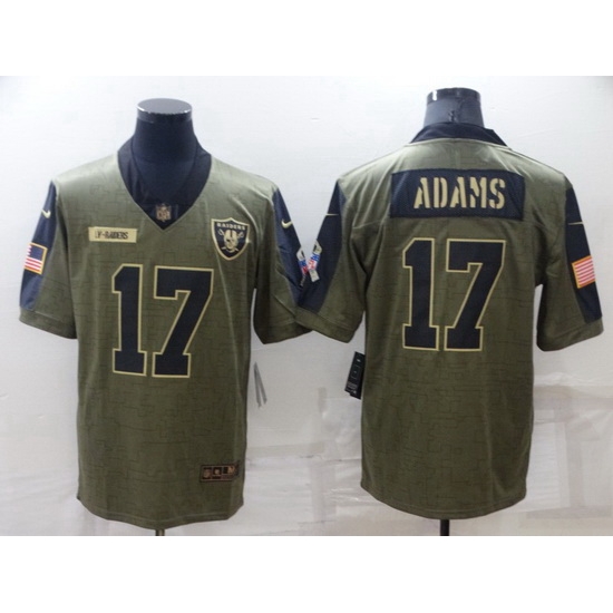 Men Las Vegas Raiders 17 Davante Adams Olive Salute To Service Limited Stitched jersey Men Las Vegas Raiders 17 Davante Adams Olive Salute To Service Limited Stitched jersey