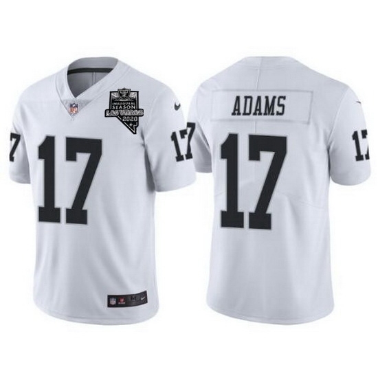 Men Las Vegas Raiders 17 Davante Adams White With 2020 Inaugural Season Patch Vapor Limited Stitched jersey Men Las Vegas Raiders 17 Davante Adams White With 2020 Inaugural Season Patch Vapor Limited Stitched jersey