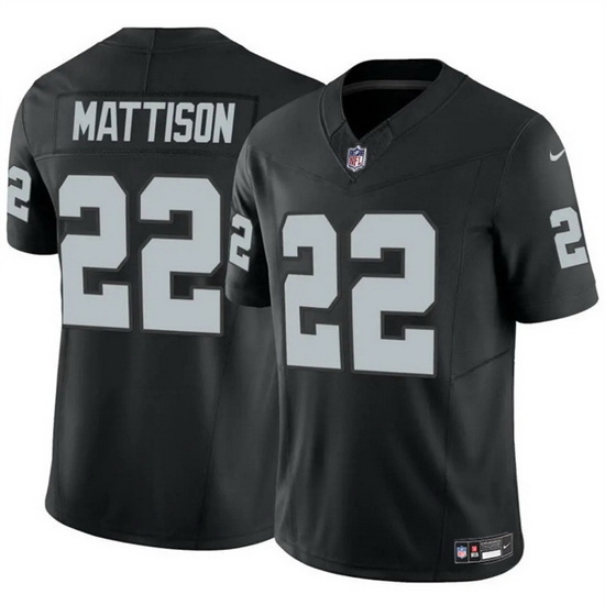 Men Las Vegas Raiders 22 Alexander Mattison Black 2024 F U S E Vapor Stitched Football Jersey Men Las Vegas Raiders 22 Alexander Mattison Black 2024 F U S E Vapor Stitched Football Jersey