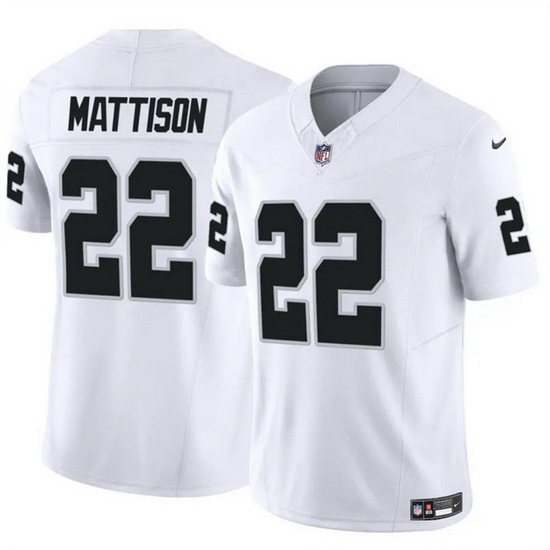 Men Las Vegas Raiders 22 Alexander Mattison White F U S E Vapor Stitched Football Jersey Men Las Vegas Raiders 22 Alexander Mattison White F U S E Vapor Stitched Football Jersey