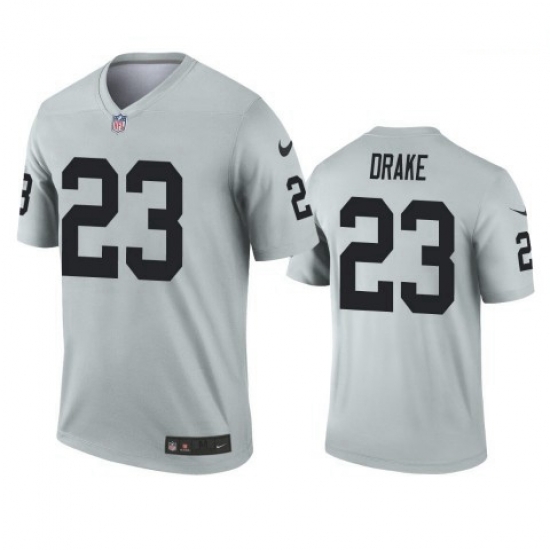 Men Las Vegas Raiders 23 Kenyan Drake Silver Inverted Legend Nike Jersey Men Las Vegas Raiders 23 Kenyan Drake Silver Inverted Legend Nike Jersey