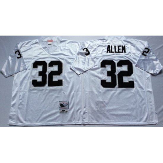 Men Las Vegas Raiders 32 Marcus Allen White M&N Throwback Jersey Men Las Vegas Raiders 32 Marcus Allen White M&N Throwback Jersey