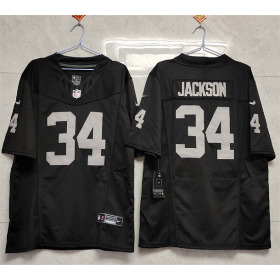 Men Las Vegas Raiders 34 Bo Jackson Black 2023 F U S E Vapor Untouchable Stitched Football Jersey Men Las Vegas Raiders 34 Bo Jackson Black 2023 F U S E Vapor Untouchable Stitched Football Jersey