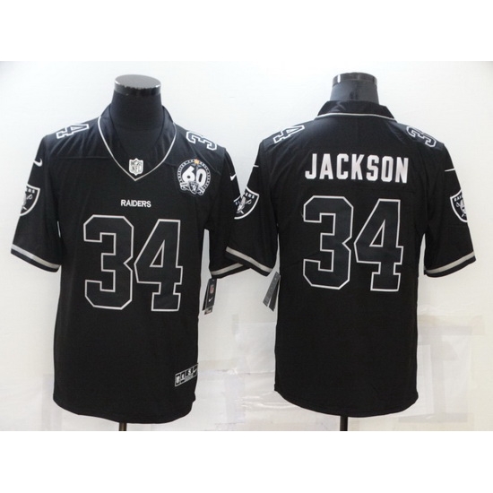 Men Las Vegas Raiders 34 Bo Jackson Black Shadow Vapor Limited Stitched Jersey Men Las Vegas Raiders 34 Bo Jackson Black Shadow Vapor Limited Stitched Jersey