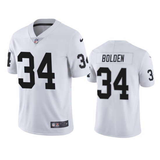 Men Las Vegas Raiders 34 Brandon Bolden White Vapor Limited Stitched Jersey Men Las Vegas Raiders 34 Brandon Bolden White Vapor Limited Stitched Jersey