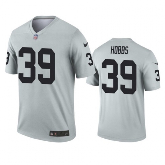 Men Las Vegas Raiders 39 Nate Hobbs Silver Inverted Legend Jersey Men Las Vegas Raiders 39 Nate Hobbs Silver Inverted Legend Jersey