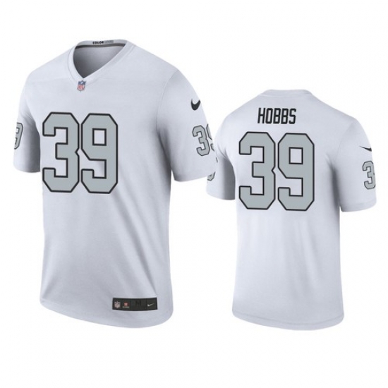 Men Las Vegas Raiders 39 Nate Hobbs White Color Rush Legend Jersey Men Las Vegas Raiders 39 Nate Hobbs White Color Rush Legend Jersey