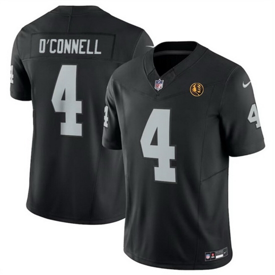 Men Las Vegas Raiders 4 Aidan O 27Connell Black 2023 F U S E With John Madden Patch Vapor Limited Stitched Football Jersey Men Las Vegas Raiders 4 Aidan O 27Connell Black 2023 F U S E With John Madden Patch Vapor Limited Stitched Football Jersey