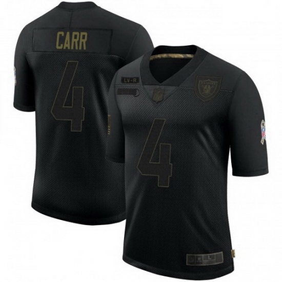 Men Las Vegas Raiders 4 Derek Carr Black 2020 Salute To Service Limited Jersey Men Las Vegas Raiders 4 Derek Carr Black 2020 Salute To Service Limited Jersey