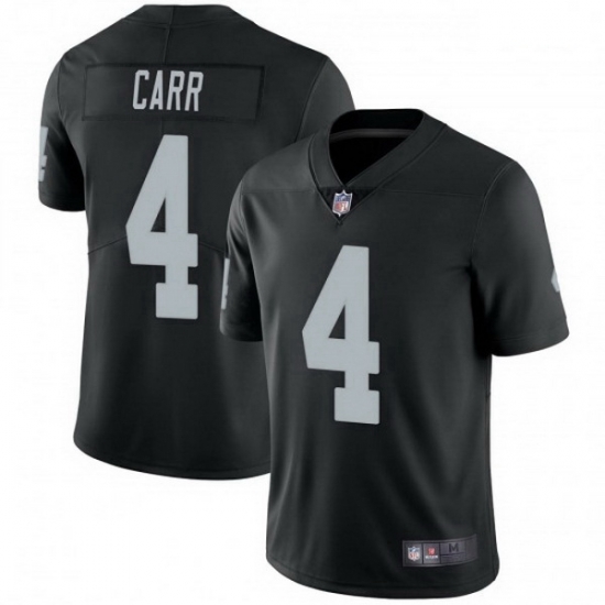 Men Las Vegas Raiders 4 Derek Carr Black Vapor Untouchable Limited Jersey Men Las Vegas Raiders 4 Derek Carr Black Vapor Untouchable Limited Jersey