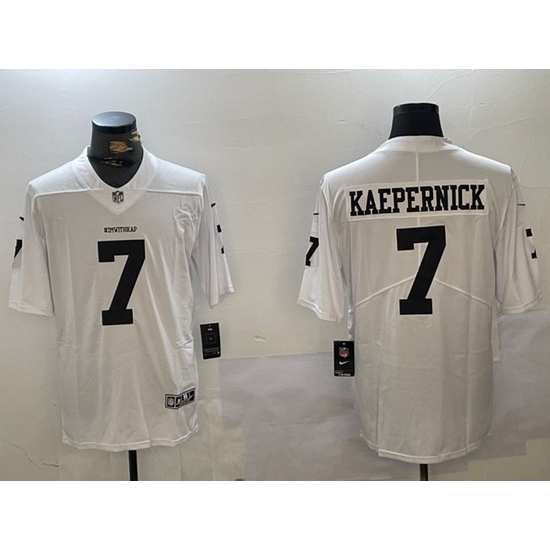 Men Las Vegas Raiders 7 Colin Kaepernick White Vapor Limited Stitched Football Jersey Men Las Vegas Raiders 7 Colin Kaepernick White Vapor Limited Stitched Football Jersey