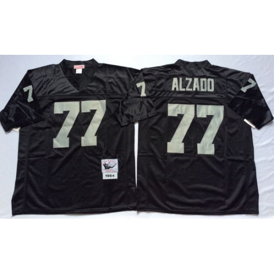 Men Las Vegas Raiders 77 Lyle Alzado Black M&N Throwback Jersey Men Las Vegas Raiders 77 Lyle Alzado Black M&N Throwback Jersey