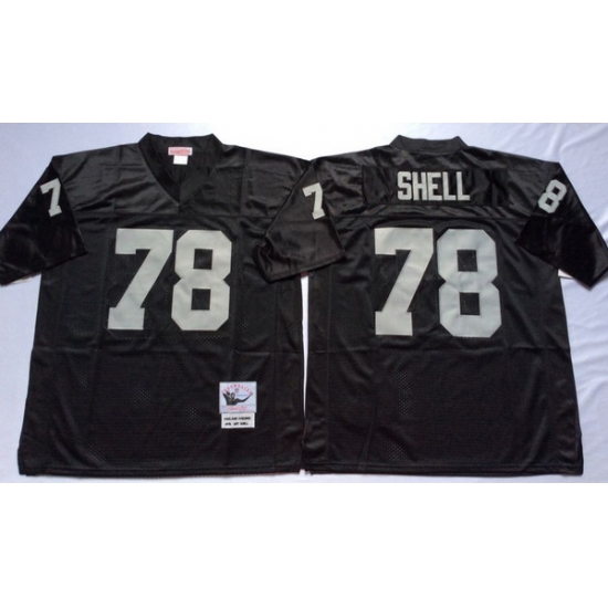 Men Las Vegas Raiders 78 Art Shell Black M&N Throwback Jersey Men Las Vegas Raiders 78 Art Shell Black M&N Throwback Jersey