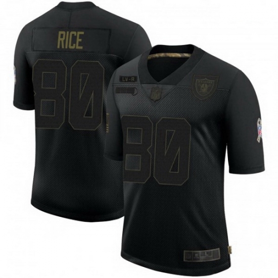 Men Las Vegas Raiders 80 Jerry Rice Black 2020 Salute To Service Limited Jersey Men Las Vegas Raiders 80 Jerry Rice Black 2020 Salute To Service Limited Jersey