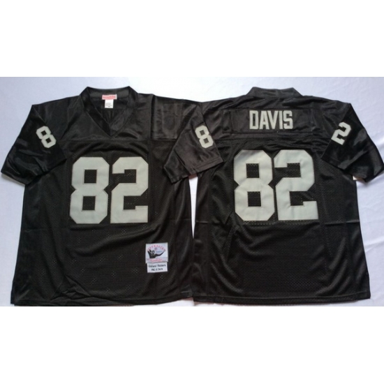 Men Las Vegas Raiders 82 Al Davis Black M&N Throwback Jersey Men Las Vegas Raiders 82 Al Davis Black M&N Throwback Jersey