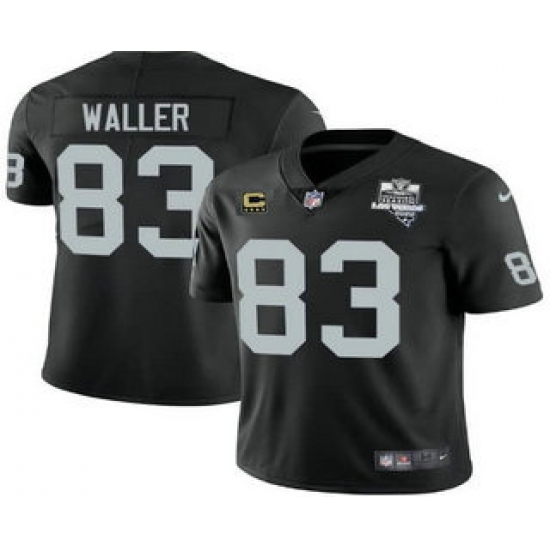 Men Las Vegas Raiders #83 Darren Waller Black 2020 Inaugural Season With C Patch Vapor Limited Stitched NFL Jersey Men Las Vegas Raiders #83 Darren Waller Black 2020 Inaugural Season With C Patch Vapor Limited Stitched NFL Jersey
