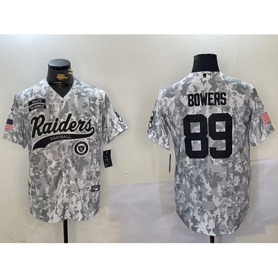Men Las Vegas Raiders 89 Brock Bowers 2024 Arctic Camo Salute To Service Stitched Baseball Jersey 5 Men Las Vegas Raiders 89 Brock Bowers 2024 Arctic Camo Salute To Service Stitched Baseball Jersey 5