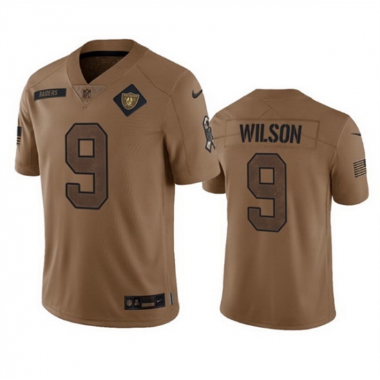 Men Las Vegas Raiders 9 Tyree Wilson 2023 Brown Salute To Service Limited Stitched Football Jersey Men Las Vegas Raiders 9 Tyree Wilson 2023 Brown Salute To Service Limited Stitched Football Jersey