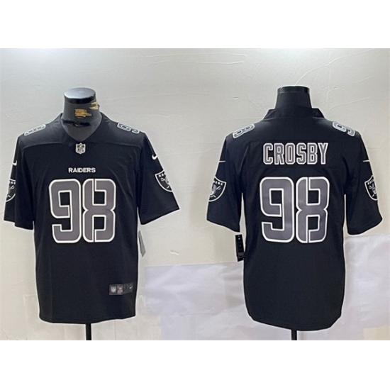 Men Las Vegas Raiders 98 Maxx Crosby Black Vapor Limited Stitched Jersey Men Las Vegas Raiders 98 Maxx Crosby Black Vapor Limited Stitched Jersey
