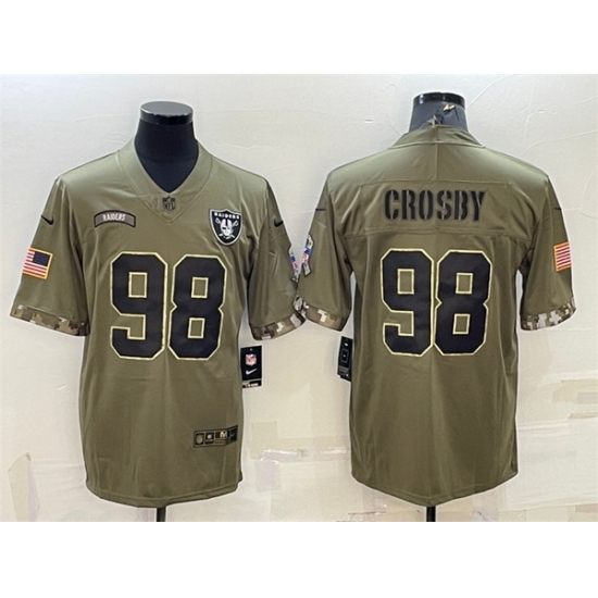 Men Las Vegas Raiders 98 Maxx Crosby Olive 2022 Salute To Service Limited Stitched Jersey Men Las Vegas Raiders 98 Maxx Crosby Olive 2022 Salute To Service Limited Stitched Jersey