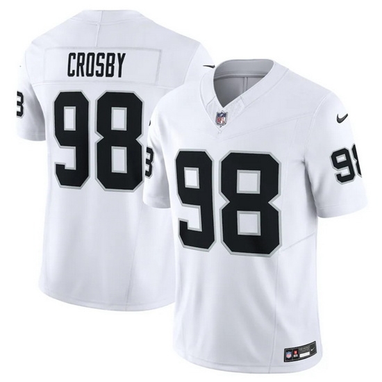 Men Las Vegas Raiders 98 Maxx Crosby White 2023 F U S E Vapor Untouchable Stitched Football Jersey Men Las Vegas Raiders 98 Maxx Crosby White 2023 F U S E Vapor Untouchable Stitched Football Jersey