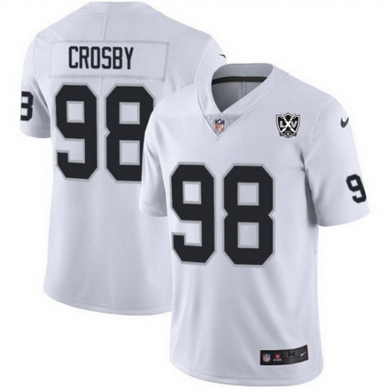 Men Las Vegas Raiders 98 Maxx Crosby White 2024 65th Anniversary Patch Vapor Stitched Football Jersey Men Las Vegas Raiders 98 Maxx Crosby White 2024 65th Anniversary Patch Vapor Stitched Football Jersey