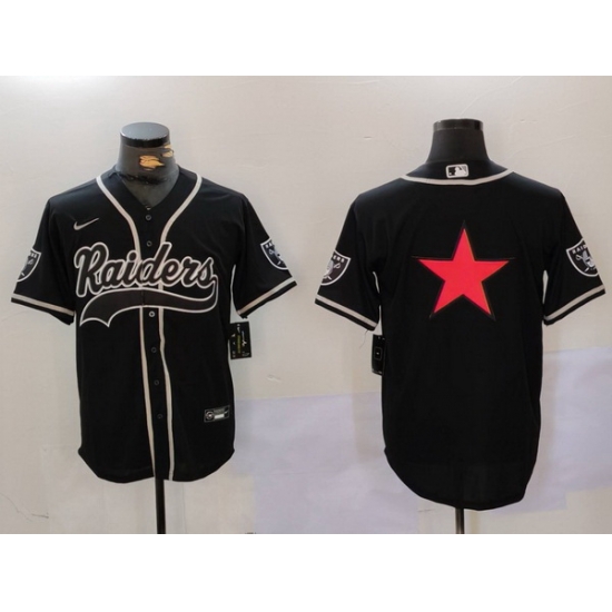Men Las Vegas Raiders Black Team Big Logo With Patch Cool Base Stitched Baseball Jersey 3 Men Las Vegas Raiders Black Team Big Logo With Patch Cool Base Stitched Baseball Jersey 3