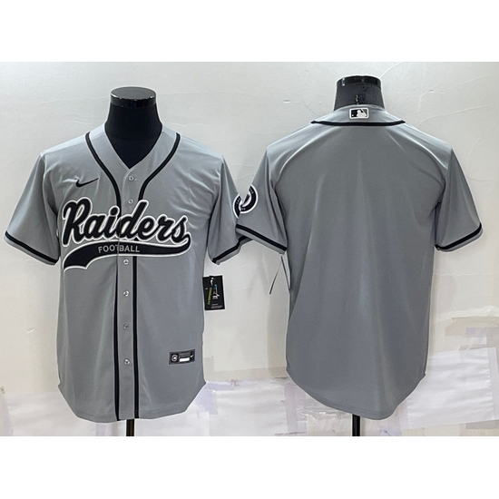 Men Las Vegas Raiders Blank Grey Cool Base Stitched Baseball Jersey Men Las Vegas Raiders Blank Grey Cool Base Stitched Baseball Jersey