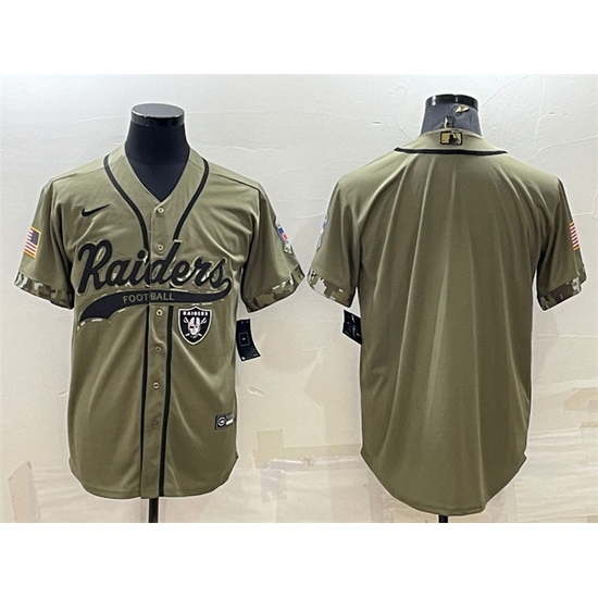 Men Las Vegas Raiders Blank Olive Salute To Service Cool Base Stitched Baseball Jersey Men Las Vegas Raiders Blank Olive Salute To Service Cool Base Stitched Baseball Jersey