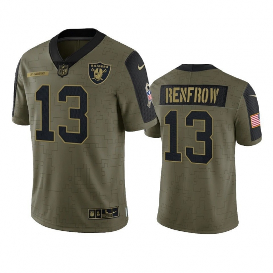 Men Las Vegas Raiders Hunter Renfrow 2021-22 Salute To Service Olive Football Stitched Jersey Men Las Vegas Raiders Hunter Renfrow 2021-22 Salute To Service Olive Football Stitched Jersey